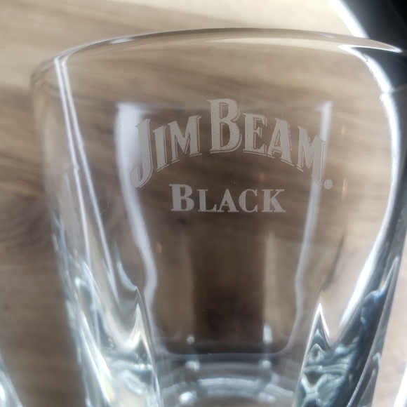 Jim Beam Black Low Ball Whiskey Bourbon Double Rocks Glasses Lot Two Old Fashion - Picture 6 of 6